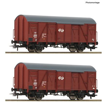 2 piece set: Covered goods wagon, NS 