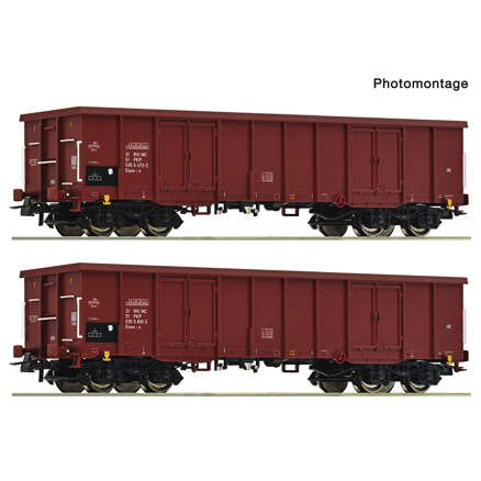 2 piece set: Open goods wagons, PKP 