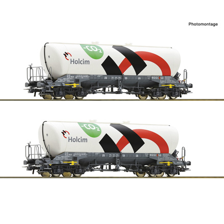 2 piece set: Silo wagons, Holcim 