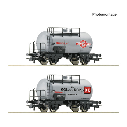 2 piece set: Tank wagons, SJ 