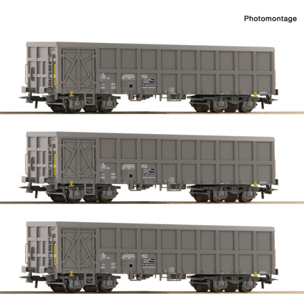 3 piece set: Open goods wagons, SNCF 