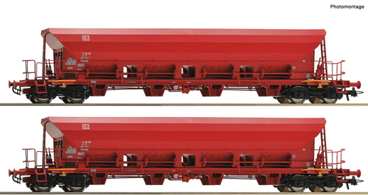 2 piece set self unloading hopper wagonsRoco-67087