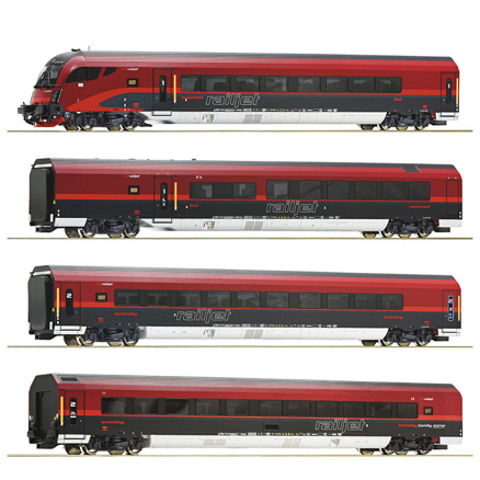 H0-74038 - 4dílná sada: Railjet, ÖBB