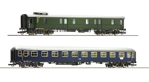 2er Set Schnellzugwag. DB Roco-74098