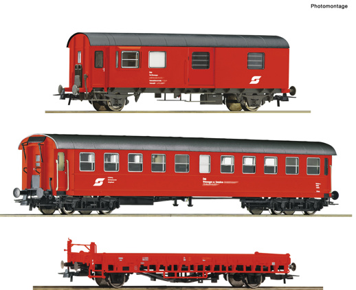 Set 3 vagónů pomocného vlaku ÖBB  Roco 76050    