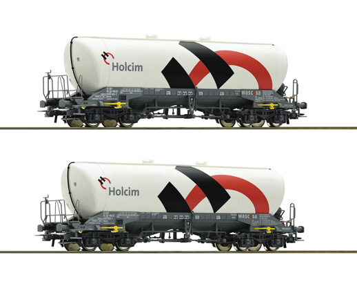 H0-Set of 2 silo wagons Holcim Wasco
