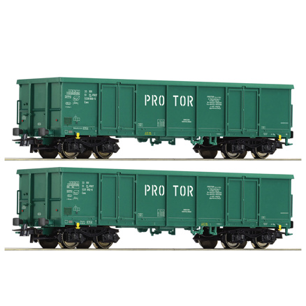H0 - 2-piece set: Open freight wagon, PROTOR