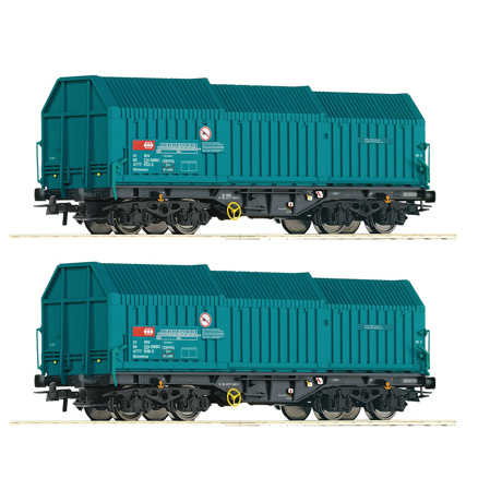 2-teiliges Set: Teleskophaubenwagen der SBB,DC-H0
