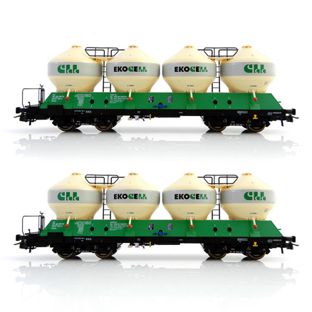 H0 - 2 pieces Set: silo wagon, ZSSK