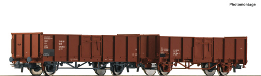 77035 - 2 piece set: Open goods wagons, DR