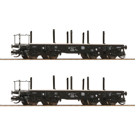 2 piece set: Heavy-duty flat wagons, DB 