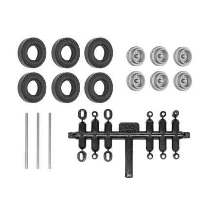 H0 Retrofit Kit Rubber Tires for Kibri Trailers an