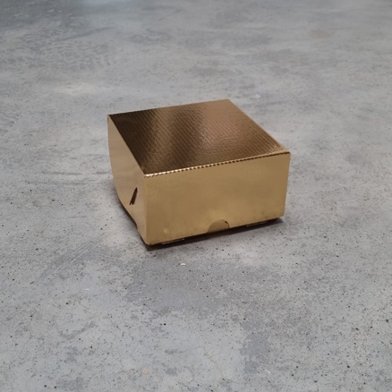 Dortová krabice zlatá EXTRA PEVNÁ 14x14x8 cm
